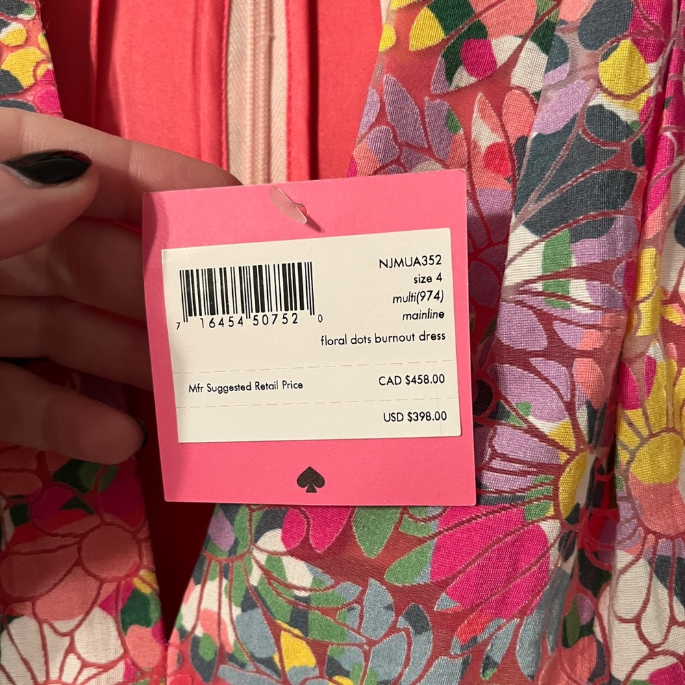 NWT Kate Spade Dots Burnout Floral Dress Size 4 - Picture 7 of 13